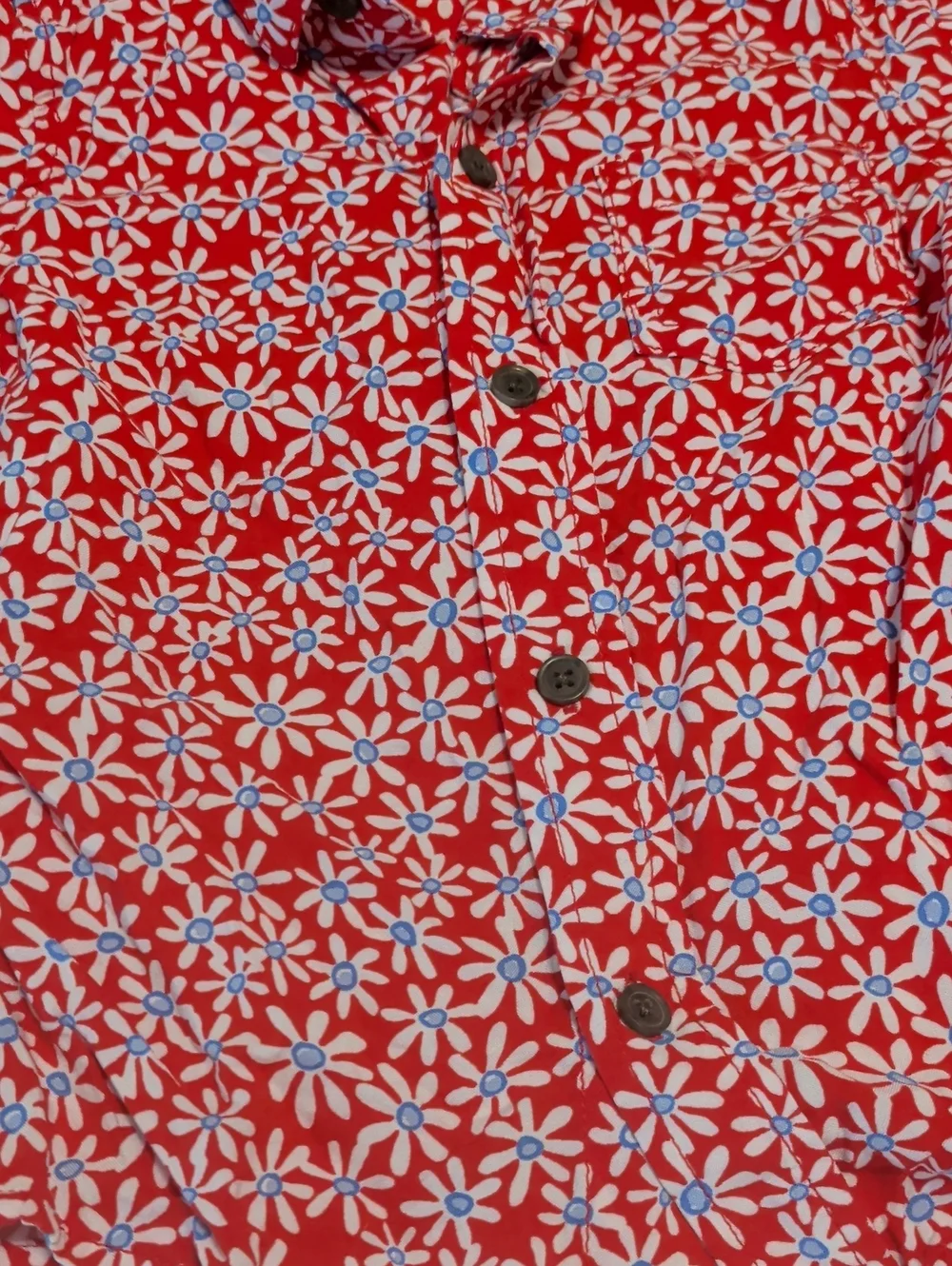 Cat & Jack Red Floral Short-Sleeve Button-Up Shirt for Kids